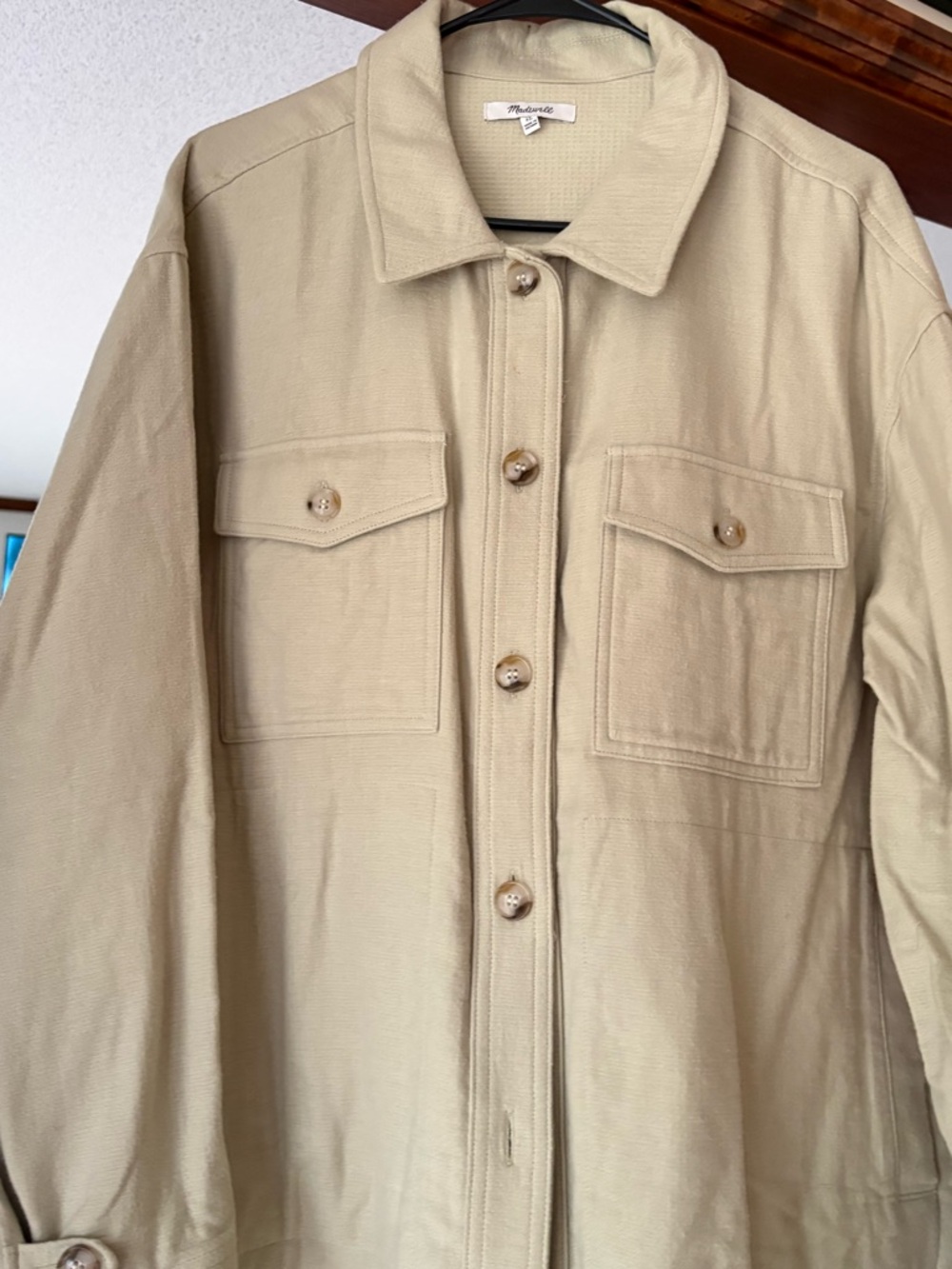 Madewell Waffle Knit Utility Shirt Jacket size XL